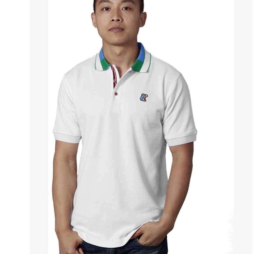 Coogi Australia Mens White Pima Cotton Koala Logo Polo Shirt Classic Fit XL